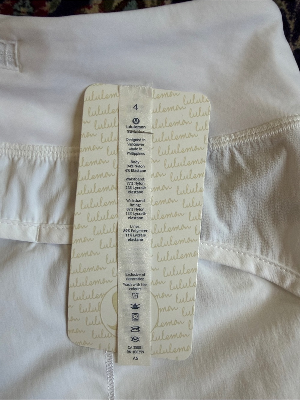 Lululemon Speed Short (Original) White, size 4, 2-way stretch - Picture 9 of 10